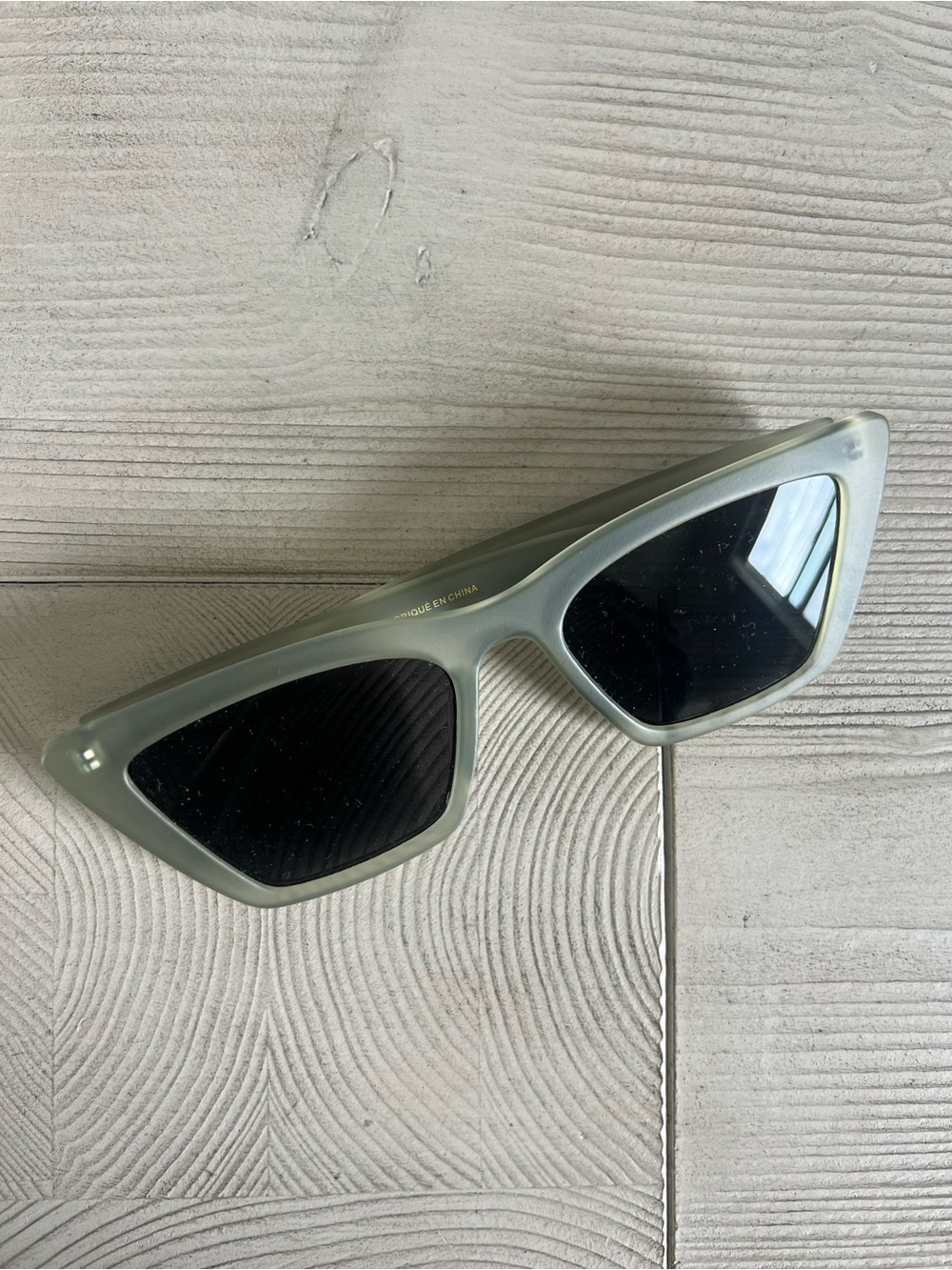 & Other Stories Pale Sage Green Cat-Eye Sunglasses with Black Lenses